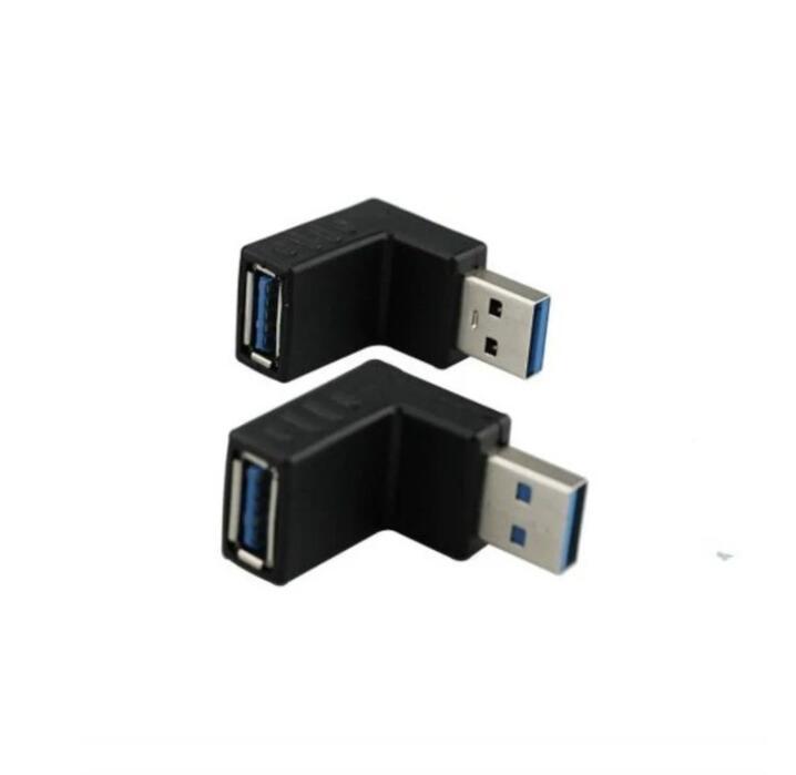 HKM-148051 90-Degree USB 3.0 A Male to Female Adapter for Data Transfer and Charging