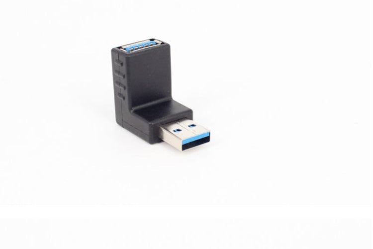 HKM-148051 90-Degree USB 3.0 A Male to Female Adapter for Data Transfer and Charging