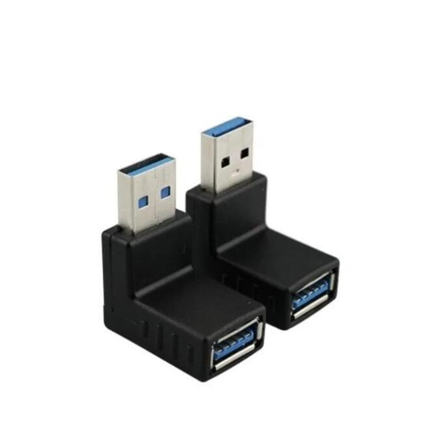 HKM-148051 90-Degree USB 3.0 A Male to Female Adapter for Data Transfer and Charging