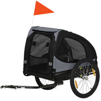 HKM-1481021 Medium Dog Bike Trailer and Pet Stroller with Reflective Safety Features, Black