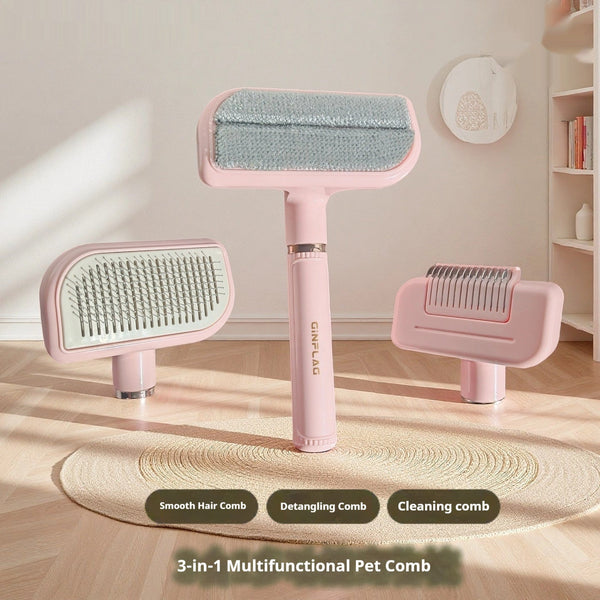 HKM-1481149 Large Deshedding Brush for Pets - Available in Noble Pink, Moonlight White, and Cherry Pink