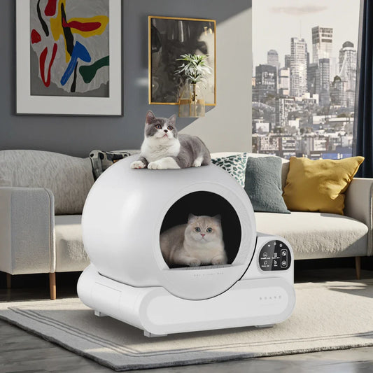 HKM-148115 Automatic Self-Cleaning Cat Litter Box with Odor Control and Large 70L Capacity, Totally Closed Design