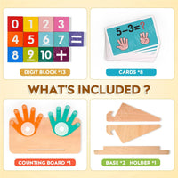 HKM-148115 Montessori Finger Counting Game - Educational Wooden Sensory Toy for Preschool Children