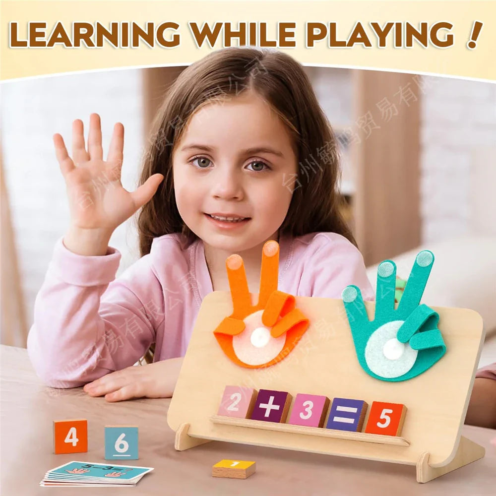 HKM-148115 Montessori Finger Counting Game - Educational Wooden Sensory Toy for Preschool Children