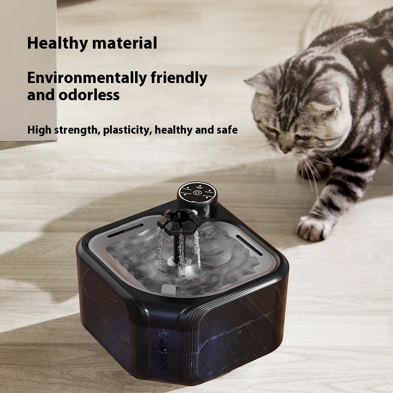 HKM-1481405 Wireless Induction Stainless Steel Automatic Pet Water Dispenser for Dogs and Cats