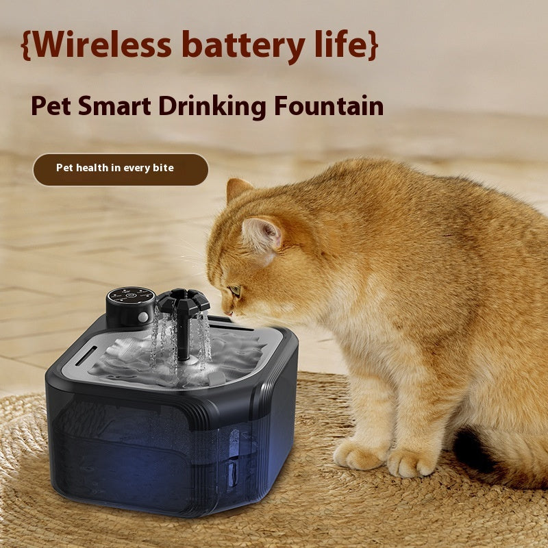 HKM-1481405 Wireless Induction Stainless Steel Automatic Pet Water Dispenser for Dogs and Cats