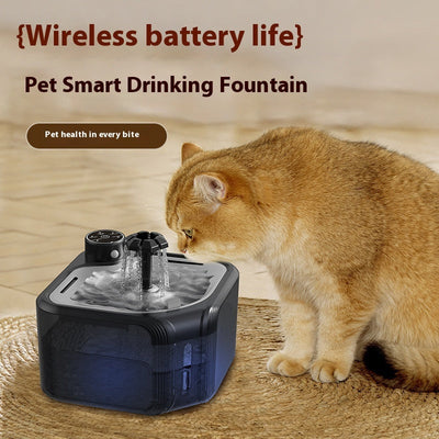 HKM-1481405 Wireless Induction Stainless Steel Automatic Pet Water Dispenser for Dogs and Cats