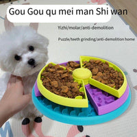 HKM-1481533 Interactive 3-Layer Rotating Slow Feeder Bowl for Cats and Dogs - Anti-Choking Puzzle Pet Tableware