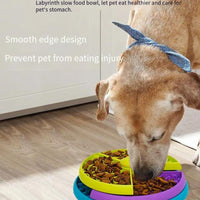 HKM-1481533 Interactive 3-Layer Rotating Slow Feeder Bowl for Cats and Dogs - Anti-Choking Puzzle Pet Tableware
