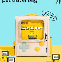 HKM-1481789 Portable Retro-Style Cat and Dog Travel Backpack - Large Capacity Pet Carrier Bag