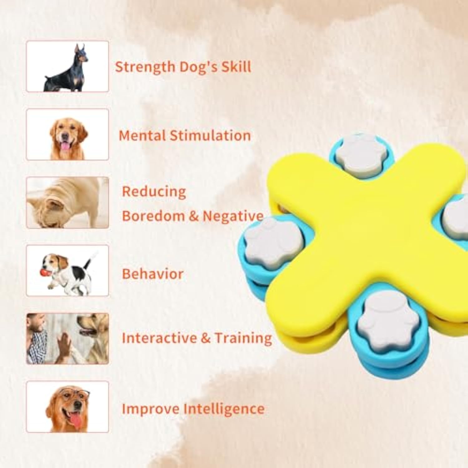 HKM-1482813 Interactive Dog Puzzle Feeder with Adjustable Slow Feeding Mechanism for IQ Training and Enrichment