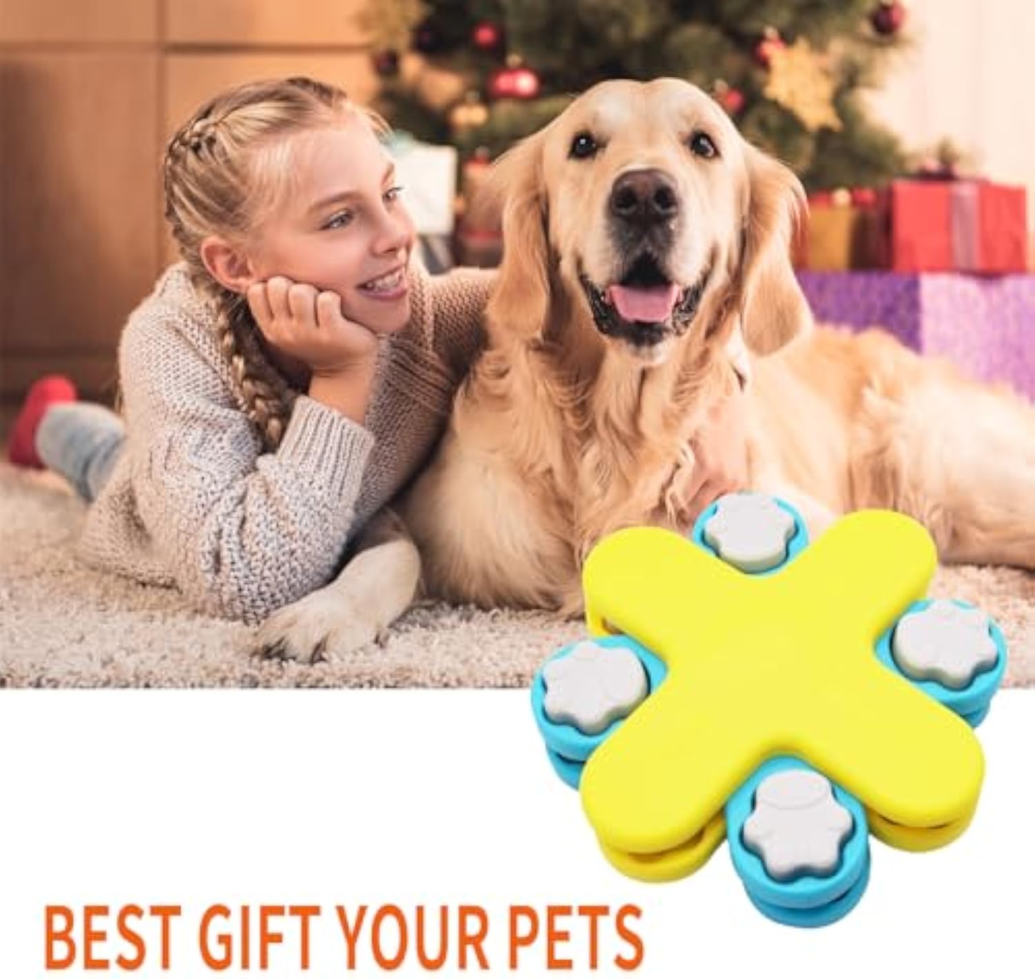 HKM-1482813 Interactive Dog Puzzle Feeder with Adjustable Slow Feeding Mechanism for IQ Training and Enrichment