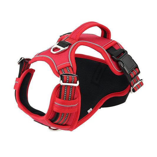 HKM-1483709 Vertical Handle Dog Traction Vest - Durable Oxford Cloth Pet Chest Strap, Multiple Colors & Sizes for All Seasons