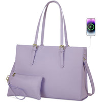 HKM-148371 Customizable PU Leather Laptop Tote Bag for Women - Large Capacity Office Handbag