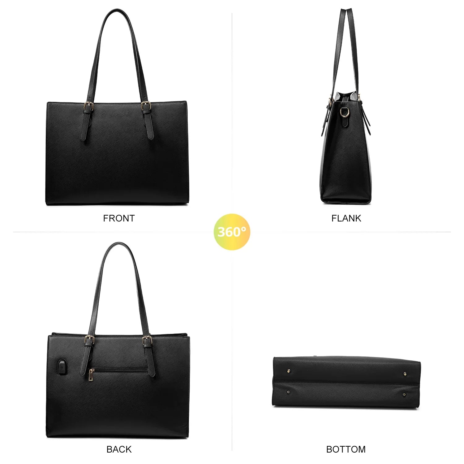 HKM-148371 Customizable PU Leather Laptop Tote Bag for Women - Large Capacity Office Handbag