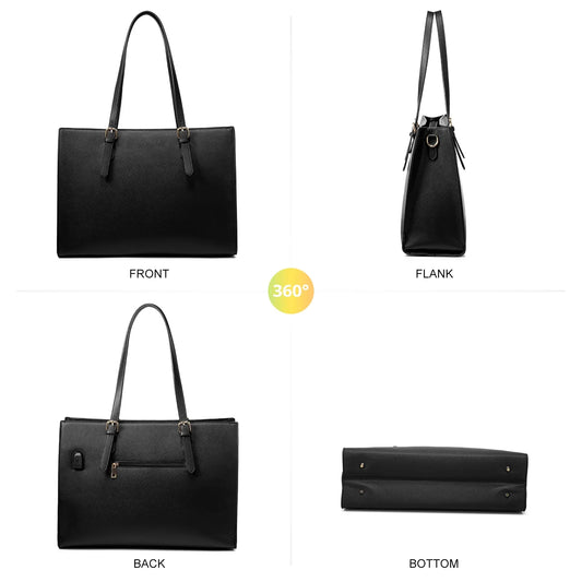 HKM-148371 Customizable PU Leather Laptop Tote Bag for Women - Large Capacity Office Handbag
