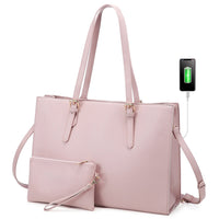 HKM-148371 Customizable PU Leather Laptop Tote Bag for Women - Large Capacity Office Handbag