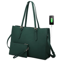 HKM-148371 Customizable PU Leather Laptop Tote Bag for Women - Large Capacity Office Handbag