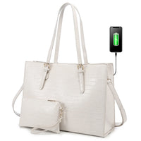 HKM-148371 Customizable PU Leather Laptop Tote Bag for Women - Large Capacity Office Handbag
