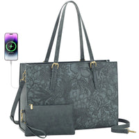 HKM-148371 Customizable PU Leather Laptop Tote Bag for Women - Large Capacity Office Handbag