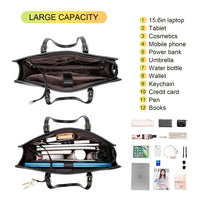 HKM-148371 Customizable PU Leather Laptop Tote Bag for Women - Large Capacity Office Handbag