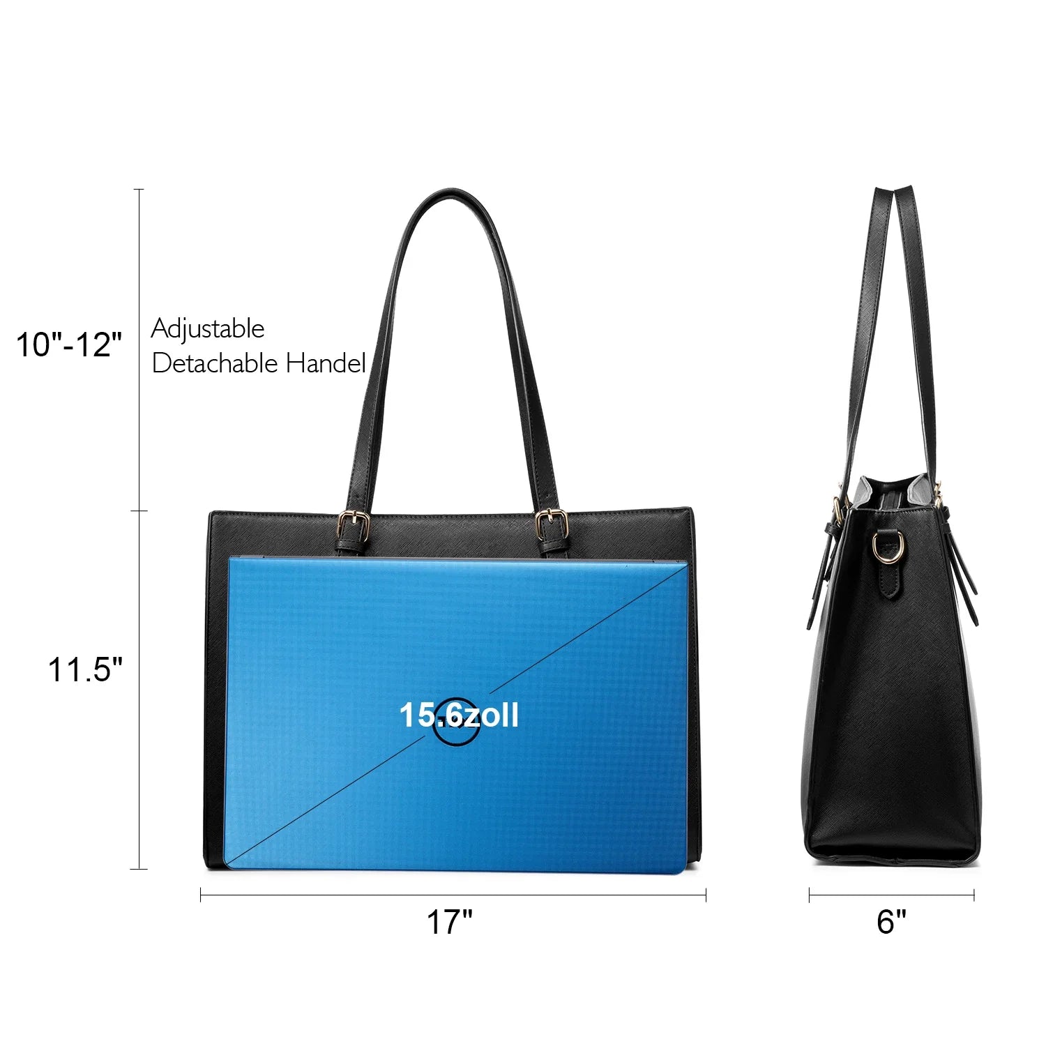 HKM-148371 Customizable PU Leather Laptop Tote Bag for Women - Large Capacity Office Handbag