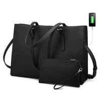 HKM-148371 Customizable PU Leather Laptop Tote Bag for Women - Large Capacity Office Handbag