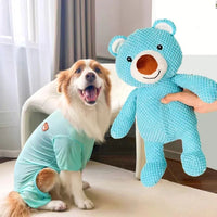 HKM-1484989 Soft Plush Bear Squeaky Toy for Dogs - Chew and Dental Training Aid for Puppies
