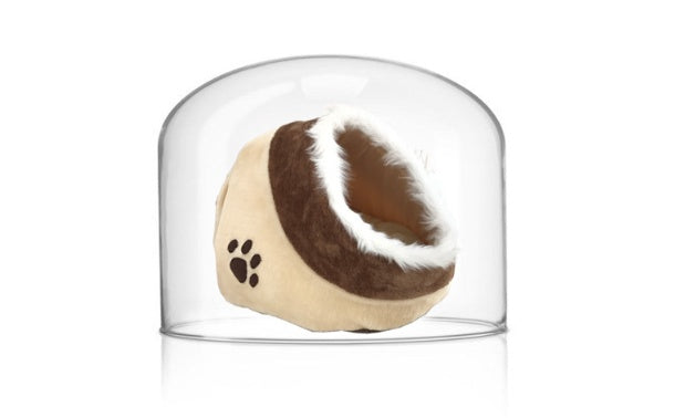 HKM-1485373 Cozy Beige and White Dog Kennel for Small Pets - 41x38x26cm