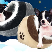 HKM-1485373 Cozy Beige and White Dog Kennel for Small Pets - 41x38x26cm