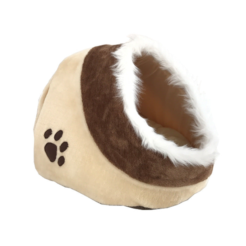 HKM-1485373 Cozy Beige and White Dog Kennel for Small Pets - 41x38x26cm