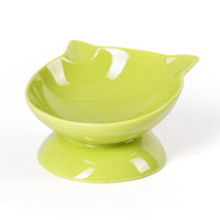 HKM-1485501 Slanted Mouth Ceramic Cat Bowl Designed to Support Cervical Spine - 13CM Diameter