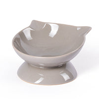 HKM-1485501 Slanted Mouth Ceramic Cat Bowl Designed to Support Cervical Spine - 13CM Diameter