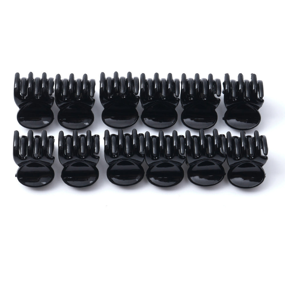 HKM-148563 Elegant Black Coffee Small Hairpins for Female Headdresses – 12 Pack