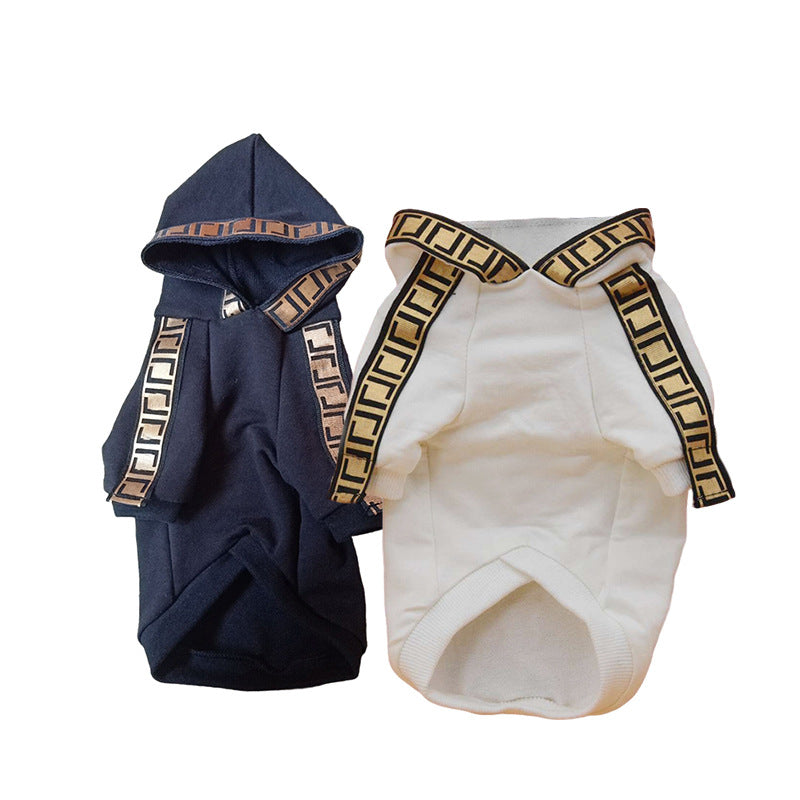 HKM-1485885 Casual Cotton Pet Dog Clothes in Black and White - Sizes XS to 2XL