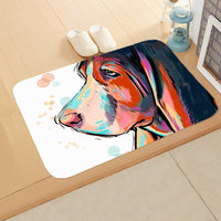 HKM-1487165 Absorbent Non-Slip Flannel Digital Printed Floor Mat for Bathroom and Kitchen, 400mm x 600mm, Animal Pattern