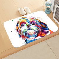 HKM-1487165 Absorbent Non-Slip Flannel Digital Printed Floor Mat for Bathroom and Kitchen, 400mm x 600mm, Animal Pattern