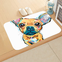 HKM-1487165 Absorbent Non-Slip Flannel Digital Printed Floor Mat for Bathroom and Kitchen, 400mm x 600mm, Animal Pattern