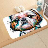 HKM-1487165 Absorbent Non-Slip Flannel Digital Printed Floor Mat for Bathroom and Kitchen, 400mm x 600mm, Animal Pattern