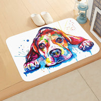 HKM-1487165 Absorbent Non-Slip Flannel Digital Printed Floor Mat for Bathroom and Kitchen, 400mm x 600mm, Animal Pattern