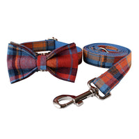 HKM-1487293 Blue Velvet Dog Collar with Alloy Buckle and Bow Accessories