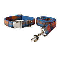 HKM-1487293 Blue Velvet Dog Collar with Alloy Buckle and Bow Accessories