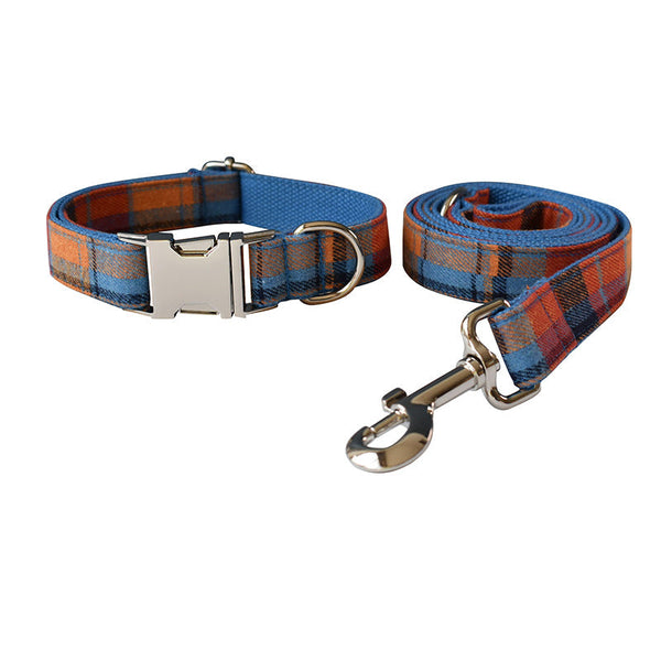HKM-1487293 Blue Velvet Dog Collar with Alloy Buckle and Bow Accessories