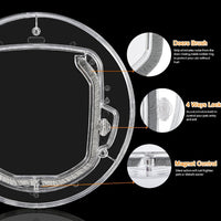 HKM-1488573 Round Lockable Pet Door with Weather Seal - Fits Glass Panels, Model XA-210