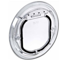 HKM-1488573 Round Lockable Pet Door with Weather Seal - Fits Glass Panels, Model XA-210