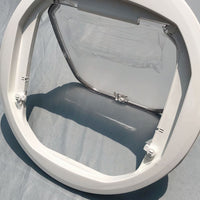 HKM-1488573 Round Lockable Pet Door with Weather Seal - Fits Glass Panels, Model XA-210