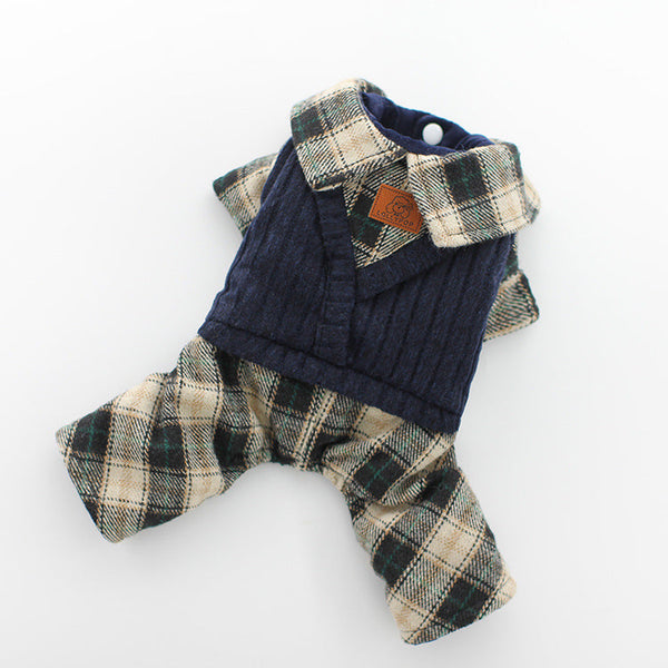HKM-1489085 Cozy Deep Plaid Cotton Sweater for Couples and Pets