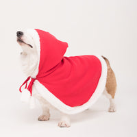 HKM-1489469 Festive Red Christmas Cloak for Dogs and Cats - Cozy Polyester Design, Available in Small and Large Sizes