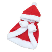 HKM-1489469 Festive Red Christmas Cloak for Dogs and Cats - Cozy Polyester Design, Available in Small and Large Sizes