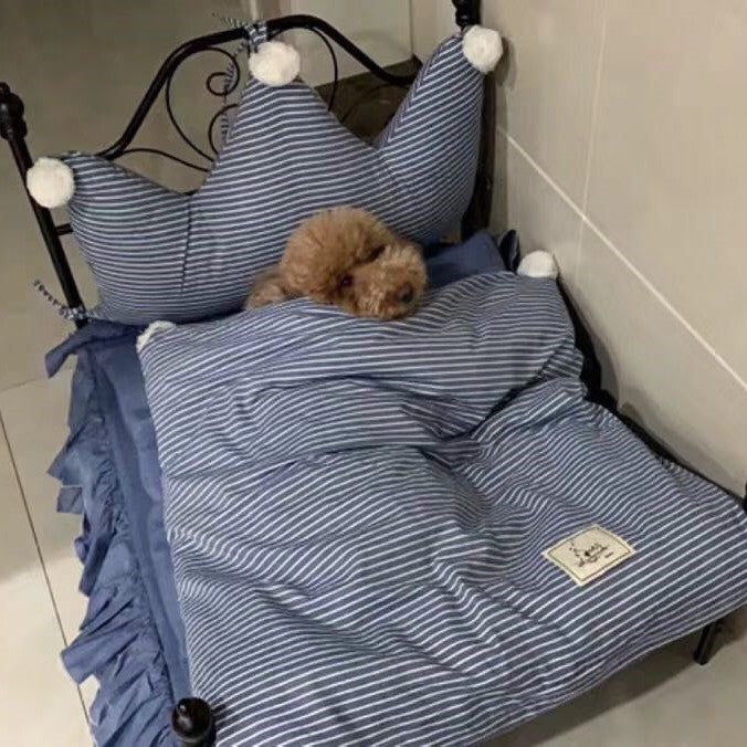 HKM-1489725 Cozy High-Density Sponge Pet Bed with Washable Cotton Cover - Sizes M, L, XL Available